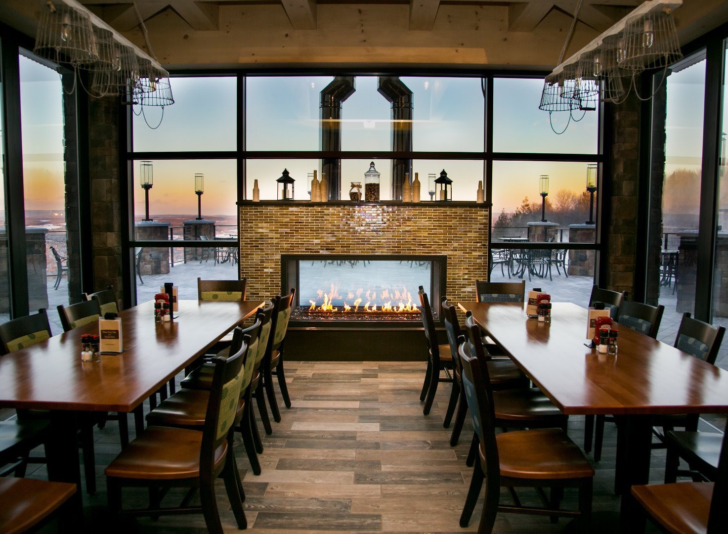 Fireplace at Slopeside Pub & Grill